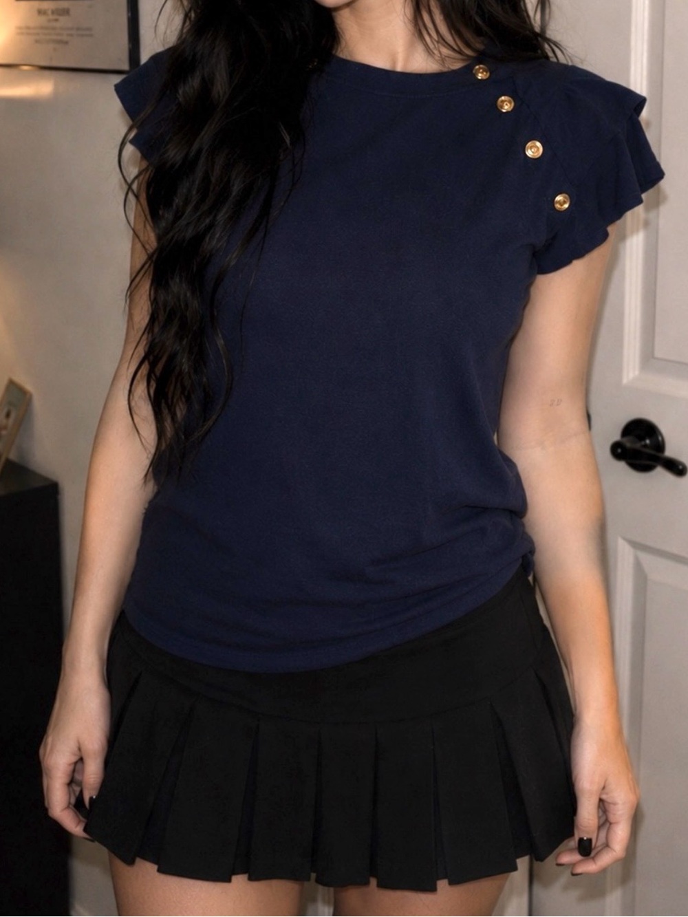 Women’s Office Love Scarlet Navy Dark Blue Blouse Top
